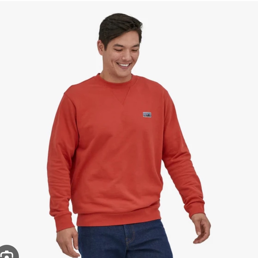 Patagonia Regenerative Organic Cotton Crew Neck Sweatshirt, Sumac Red, Men’s M